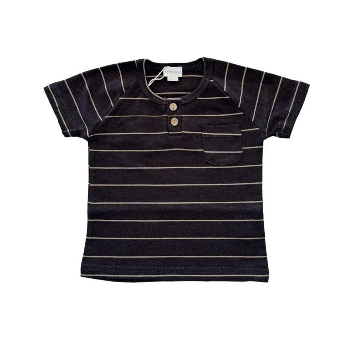 Jason Pima Cotton Tee - Chocolate/Woodsmoke