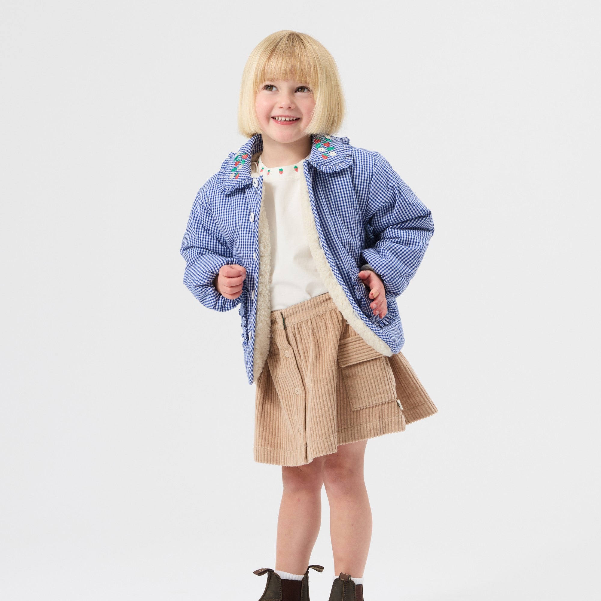 Wild Strawberry Gingham Padded Jacket