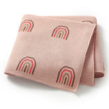 Rainbows Knit Blanket (Pink)