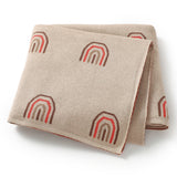 Rainbows Knit Blanket (Camel)