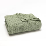 Mixed Weave Knit Blanket (Sage)