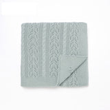 Plait Weave Knit Blanket (Blue)