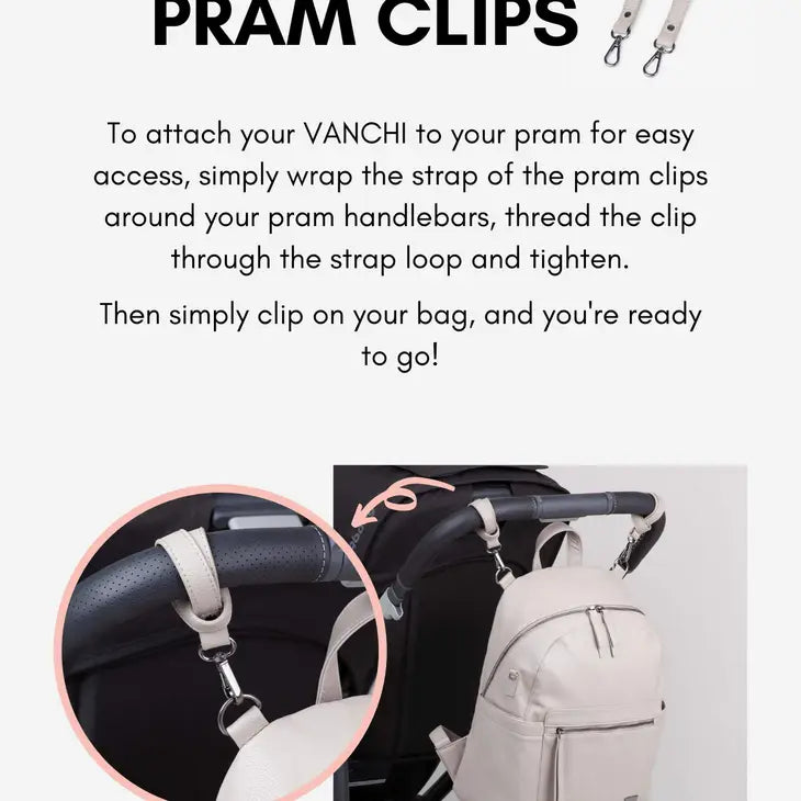 Long Pram Clips (Tan)