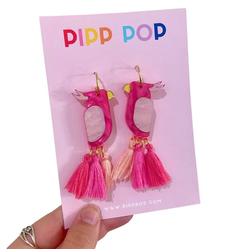 Pink Galah Dangle Earrings