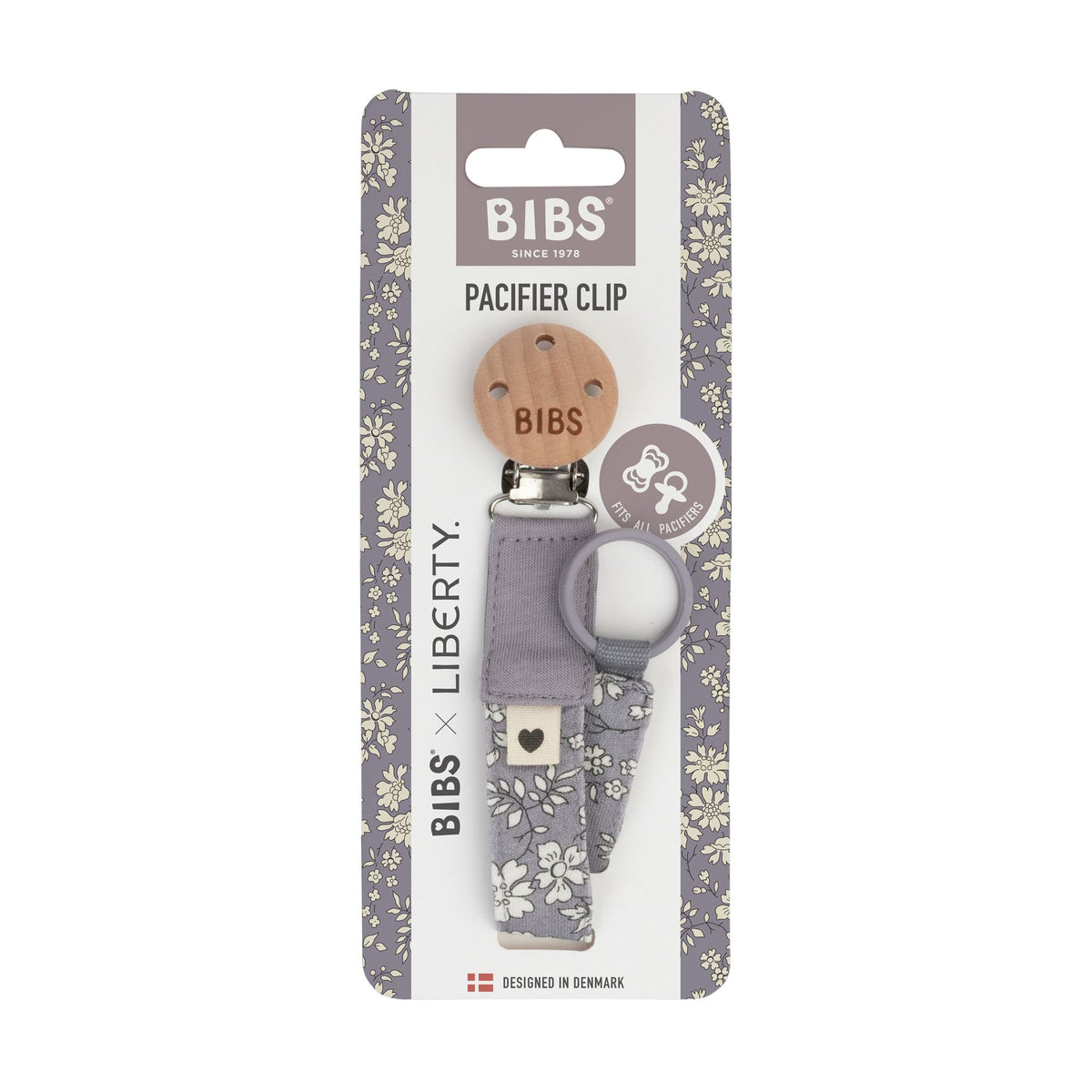 Liberty Pacifier Clip (Capel/Fossil Grey)