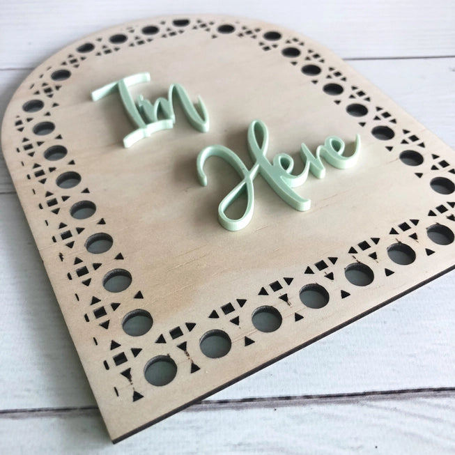 3D Rattan Plaque - I am Here