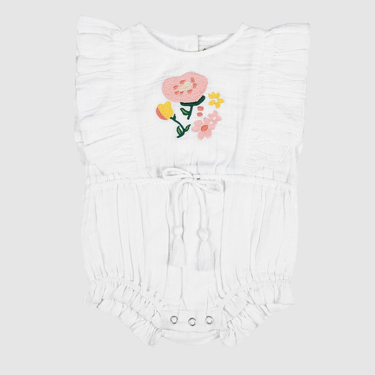 Mia Playsuit (White Flower)