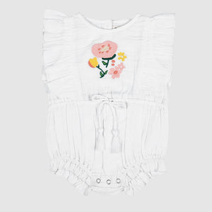 Mia Playsuit (White Flower)