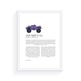 Monster Truck Zodiac A4 Print (Aquarius)