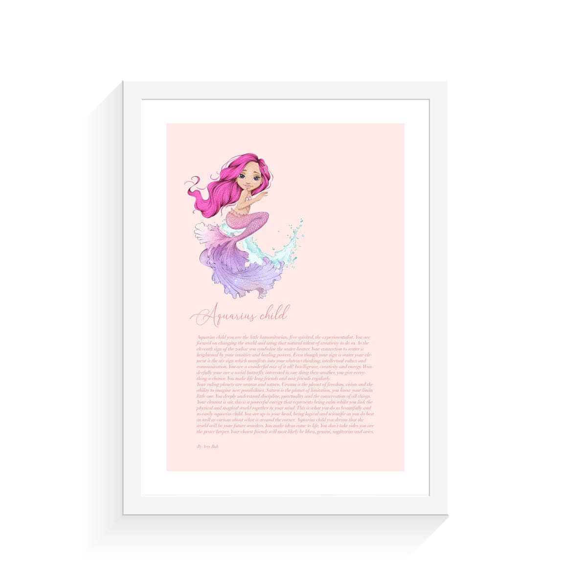 Mermaid Zodiac A4 Print (Aquarius)
