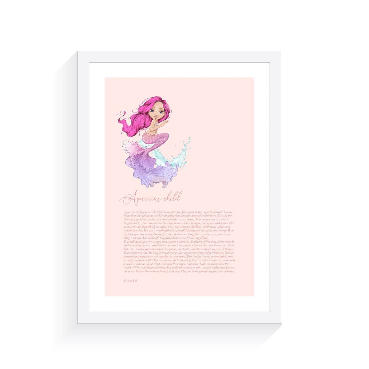 Mermaid Zodiac A4 Print (Aquarius)