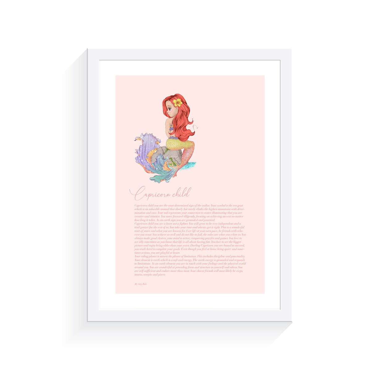 Mermaid Zodiac A4 Print (Capricorn)