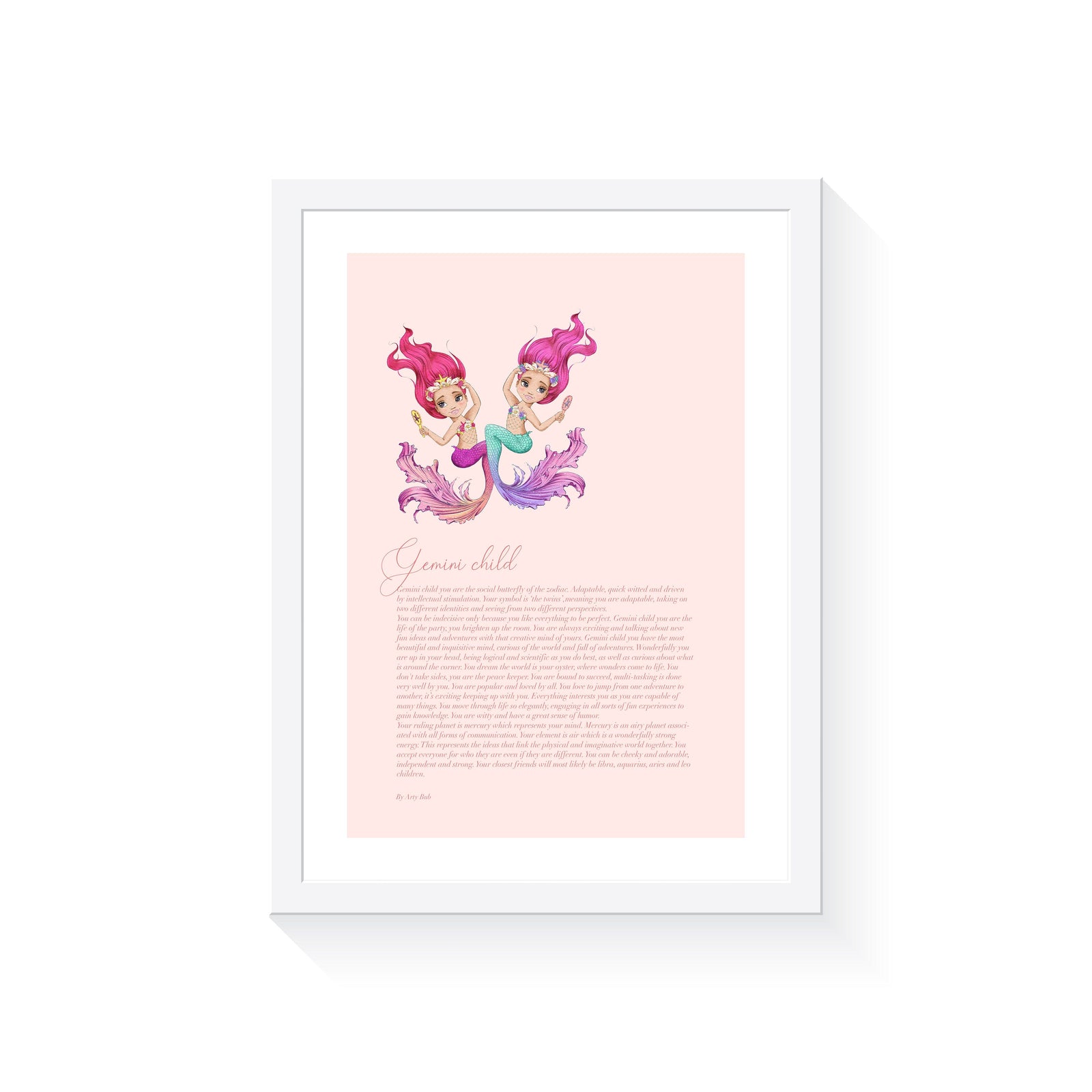 Mermaid Zodiac A4 Print (Gemini)