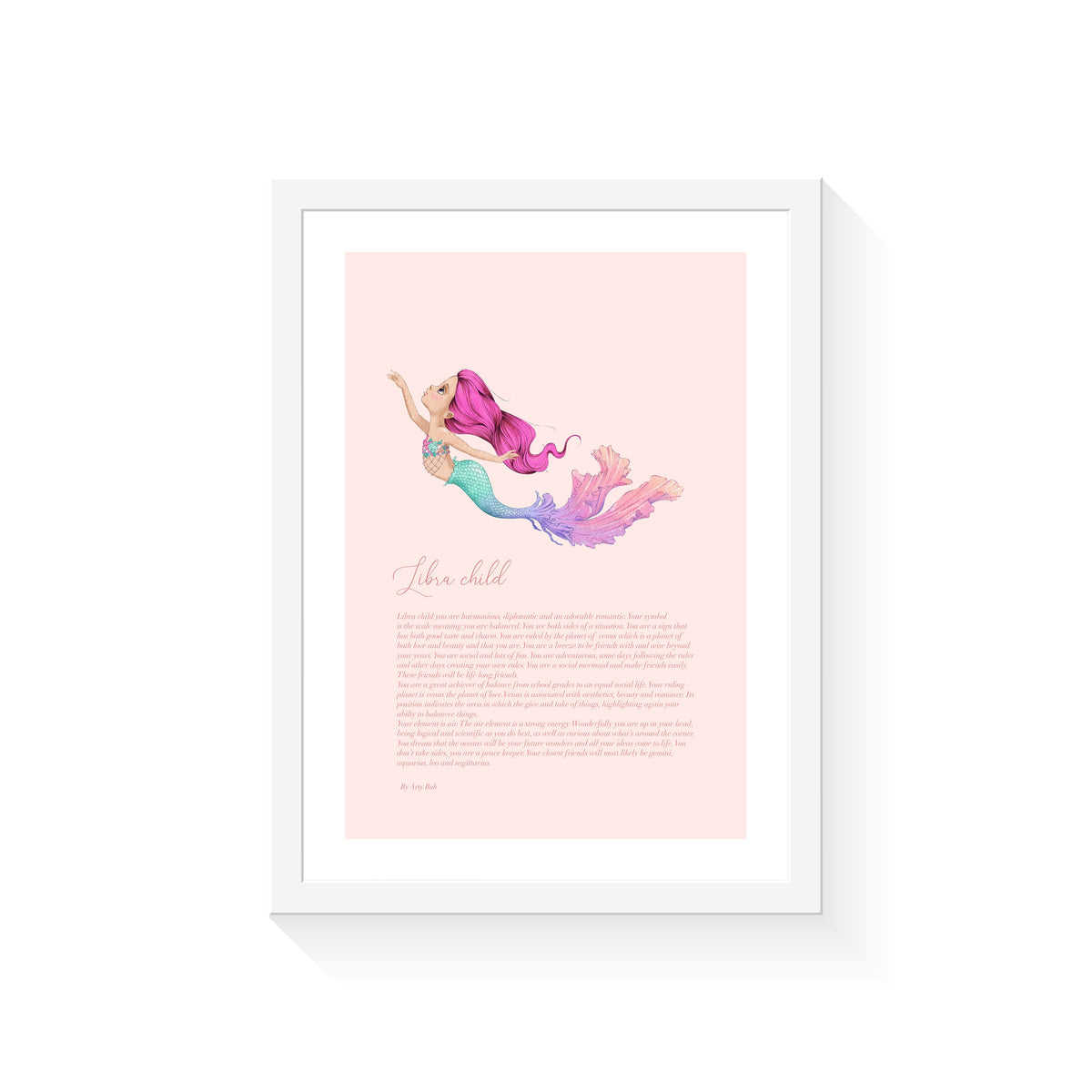 Mermaid Zodiac A4 Print (Libra)