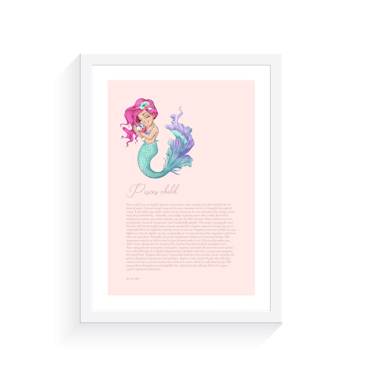 Mermaid Zodiac A4 Print (Pisces)