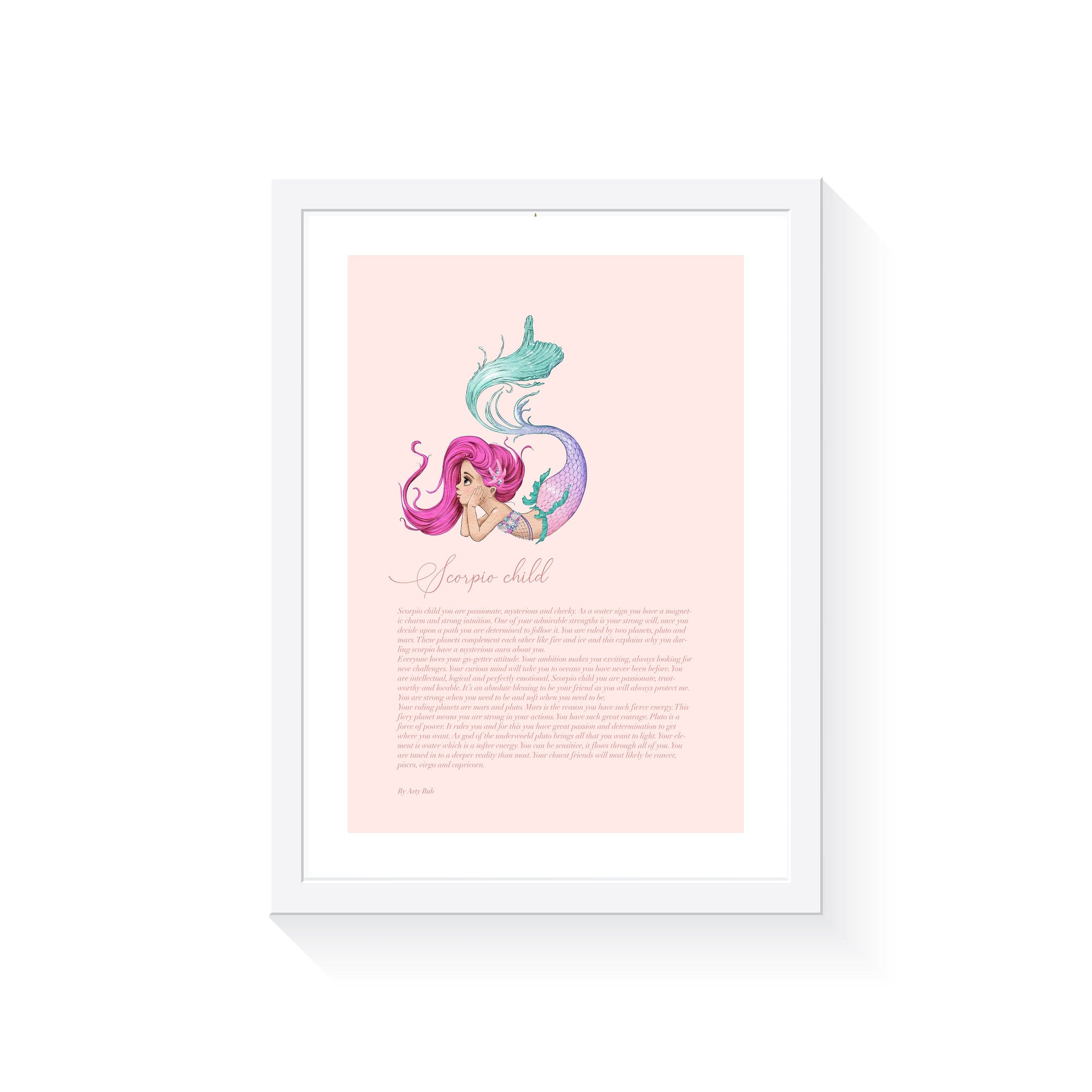 Mermaid Zodiac A4 Print (Scorpio)