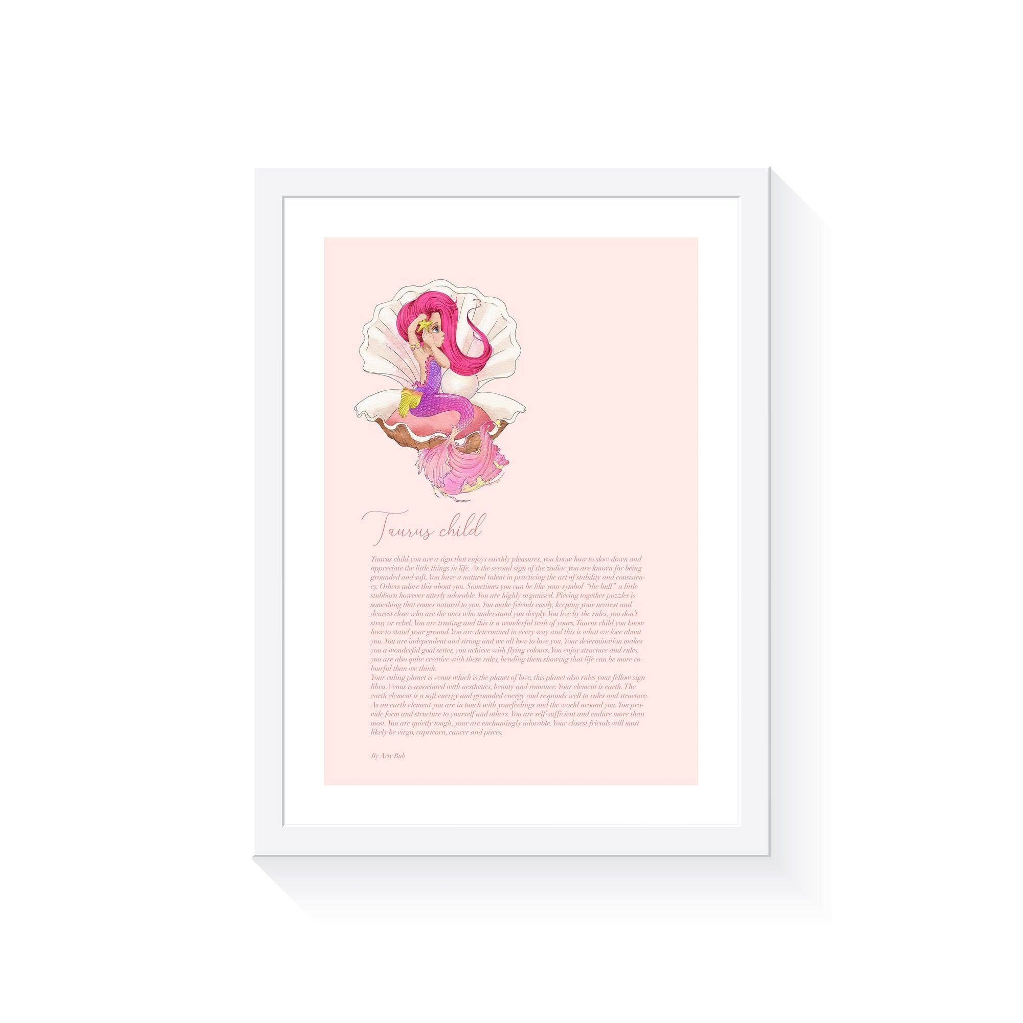 Mermaid Zodiac A4 Print (Taurus)