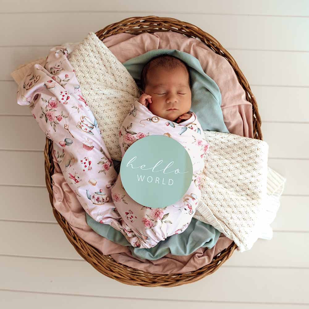 Alice`s Tea Party Jersey Wrap & Topknot