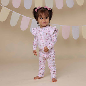 Alice`s Tea Party Snugglesuit Convertible Romper With Frill