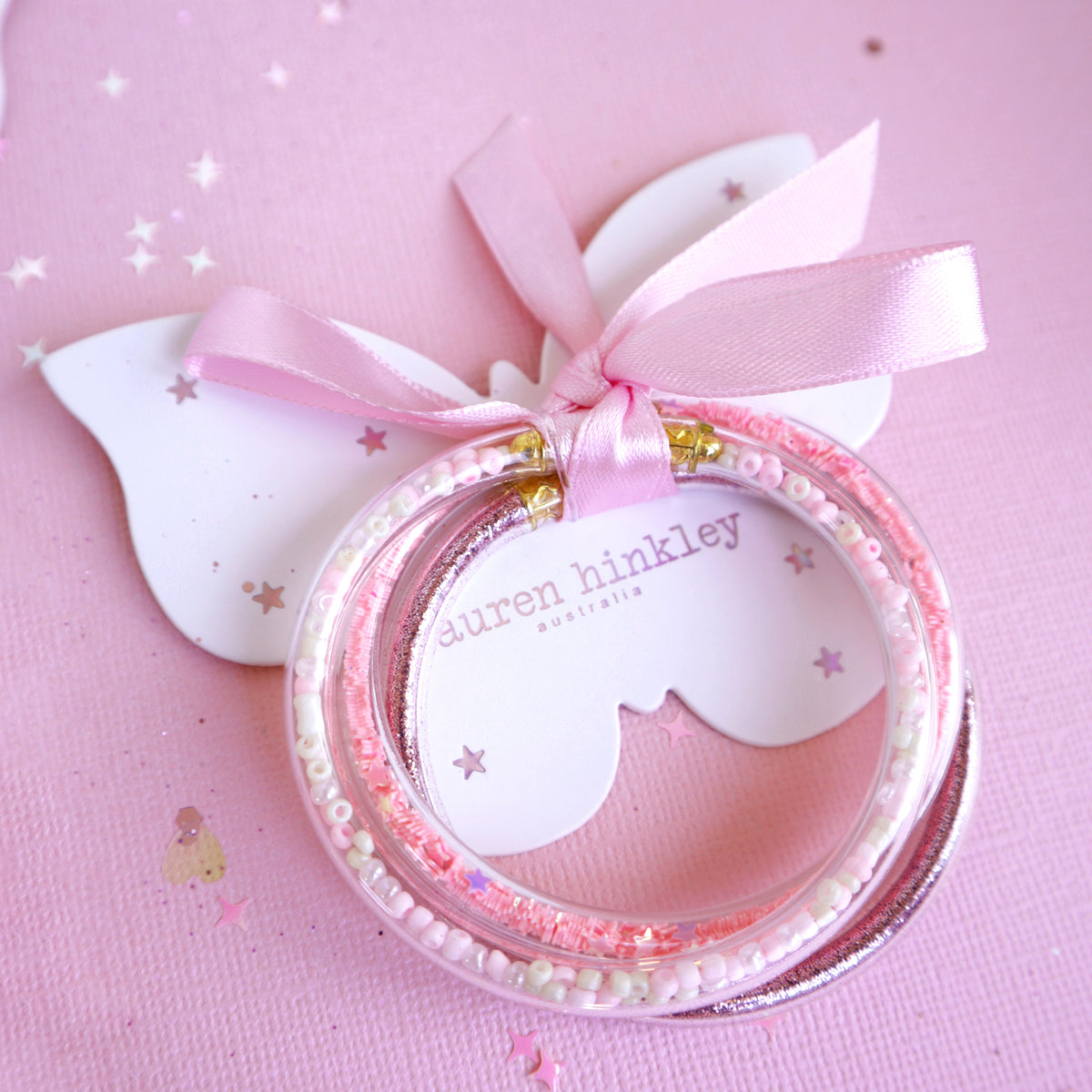 Pink Glitter Bangles