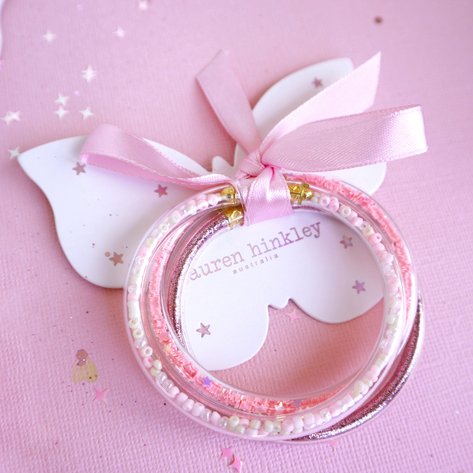 Pink Glitter Bangles