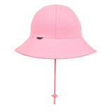 Ponytail Bucket Hat With Strap - Baby Pink