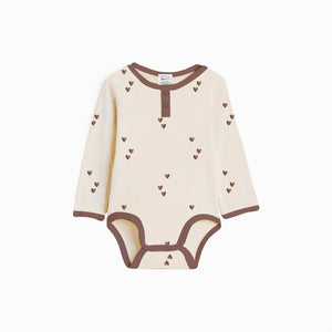 Brown Hearts LS Bodysuit