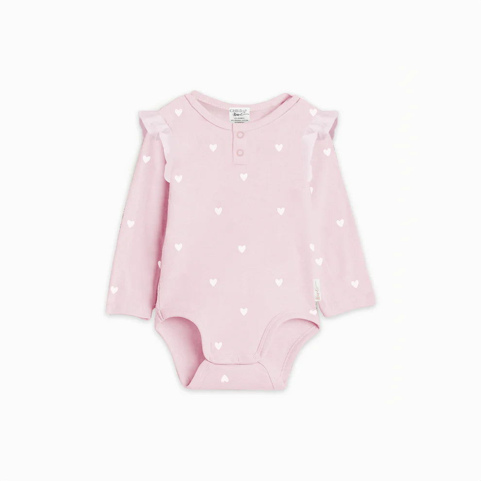 Pink Hearts LS Bodysuit