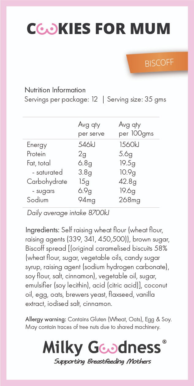 Biscoff Lactation Cookies - Dairy Free