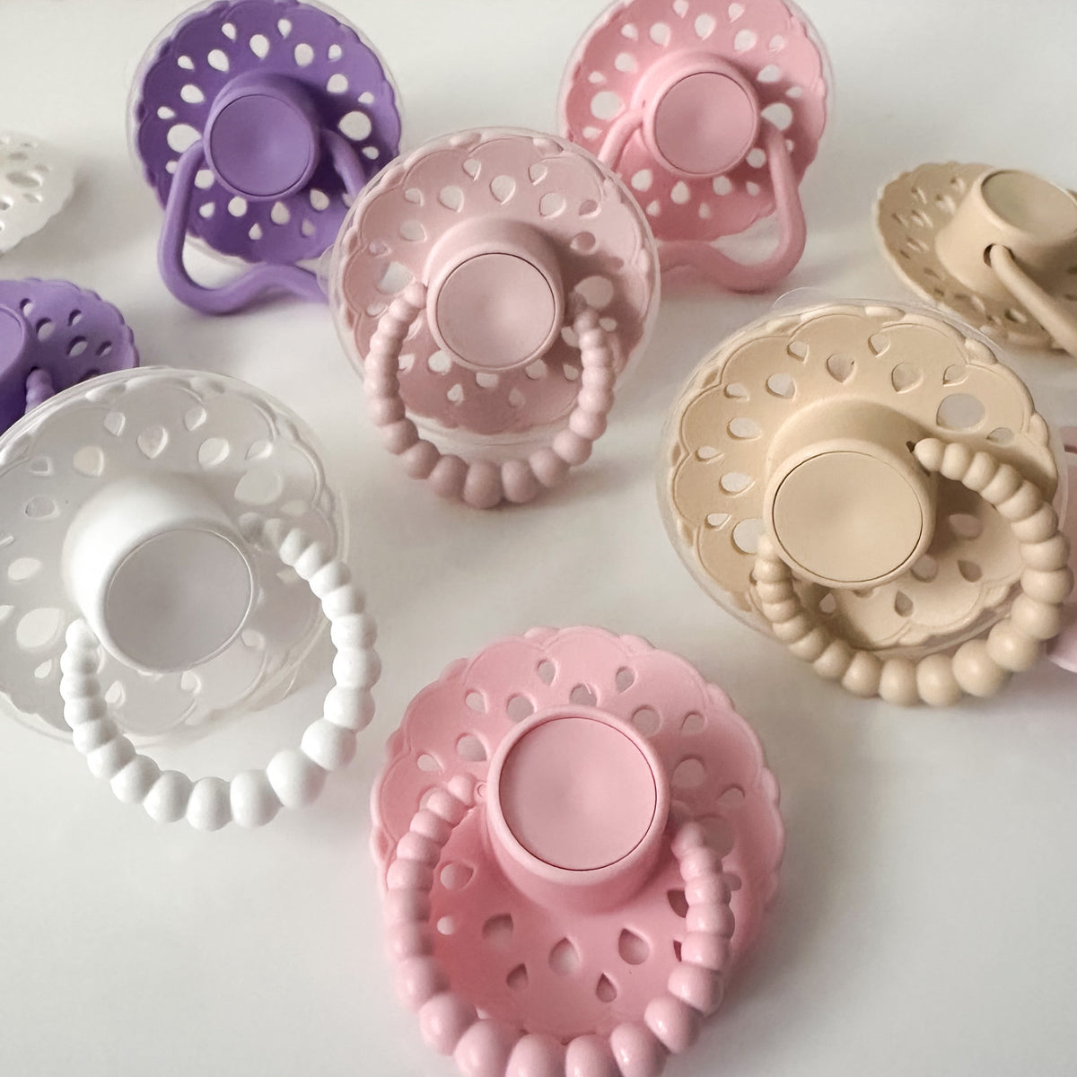 Bubble Dummies Bloom (White & Baby Pink)