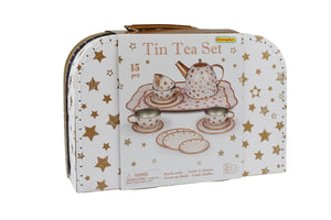 Gold Star Tin Tea Set in Suitcase