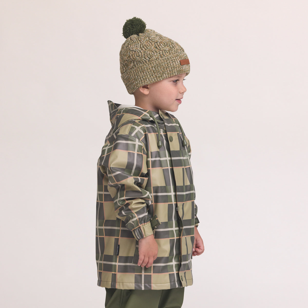 Pom Pom Beanie (Olive Speckle)