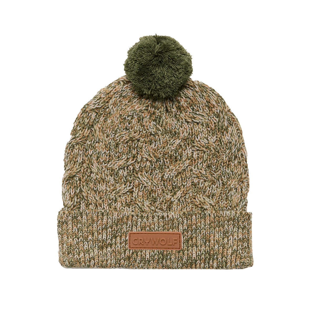 Pom Pom Beanie (Olive Speckle)