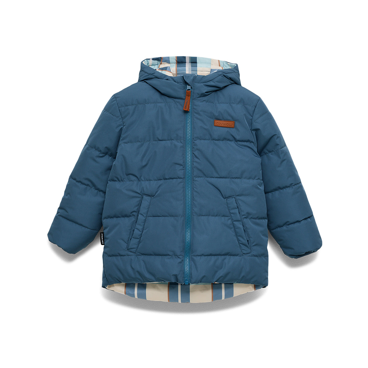 Reversible Eco-Puffer (Blue Plaid)