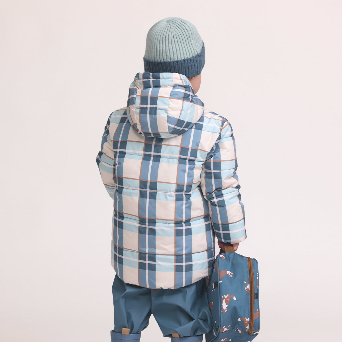Reversible Eco-Puffer (Blue Plaid)