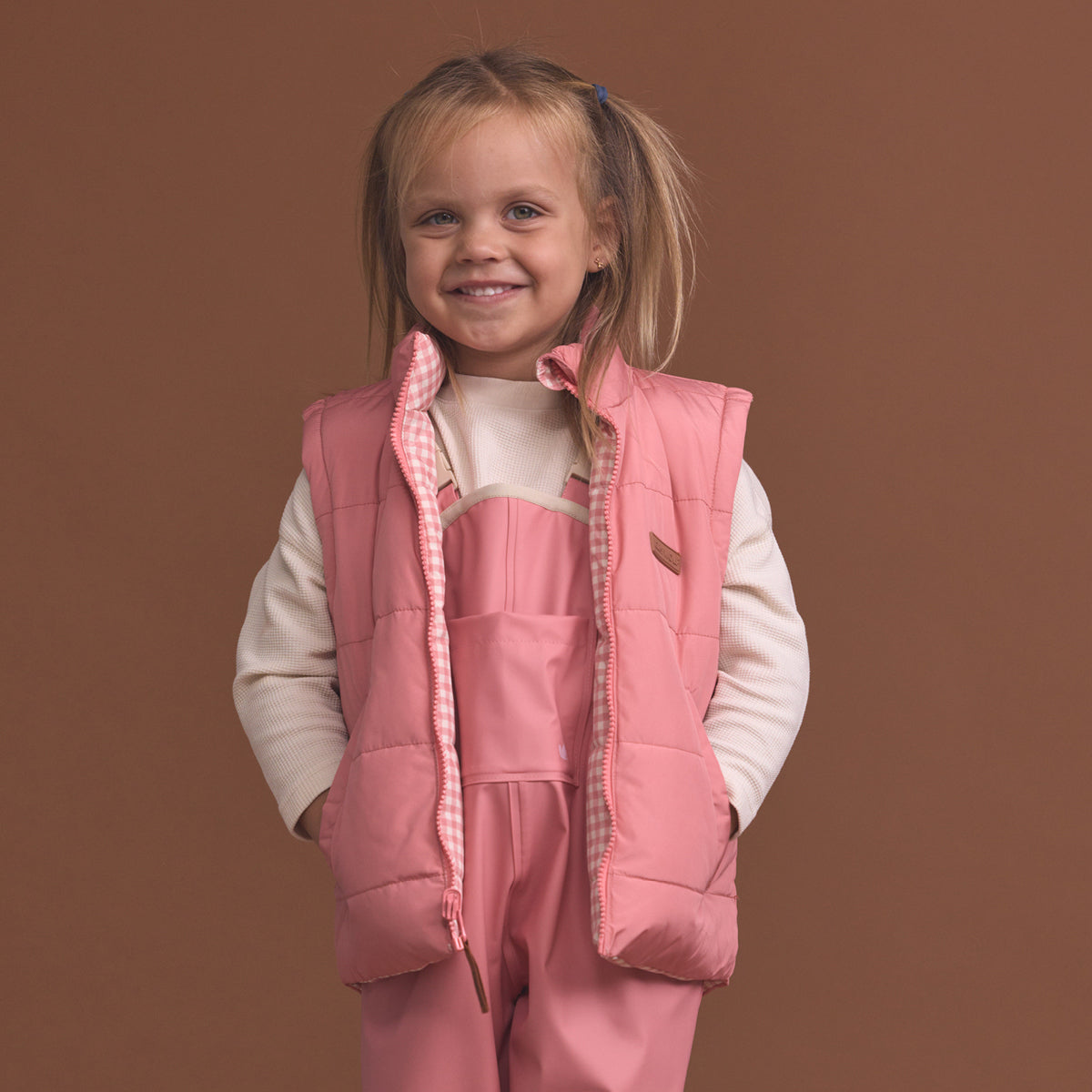 Reversible Eco-Vest (Rose Gingham)