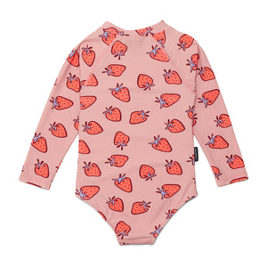 Long Sleeve Swimsuit (Strawberry Splash)