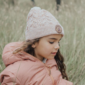 Pom Pom Beanie (Blush Speckle)