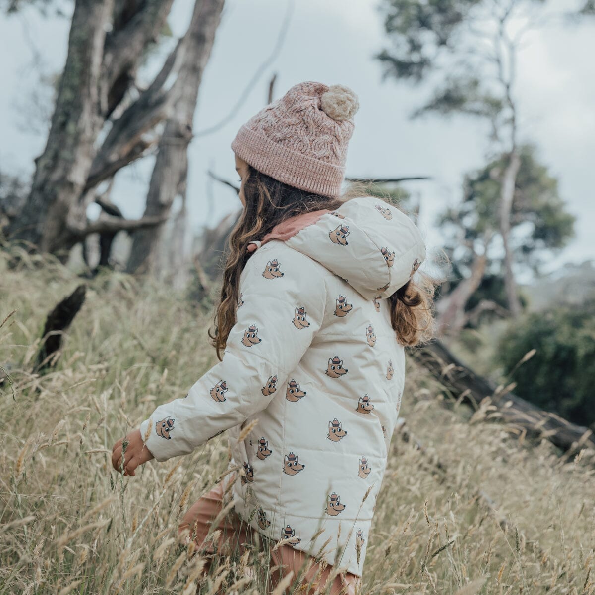 Pom Pom Beanie (Blush Speckle)