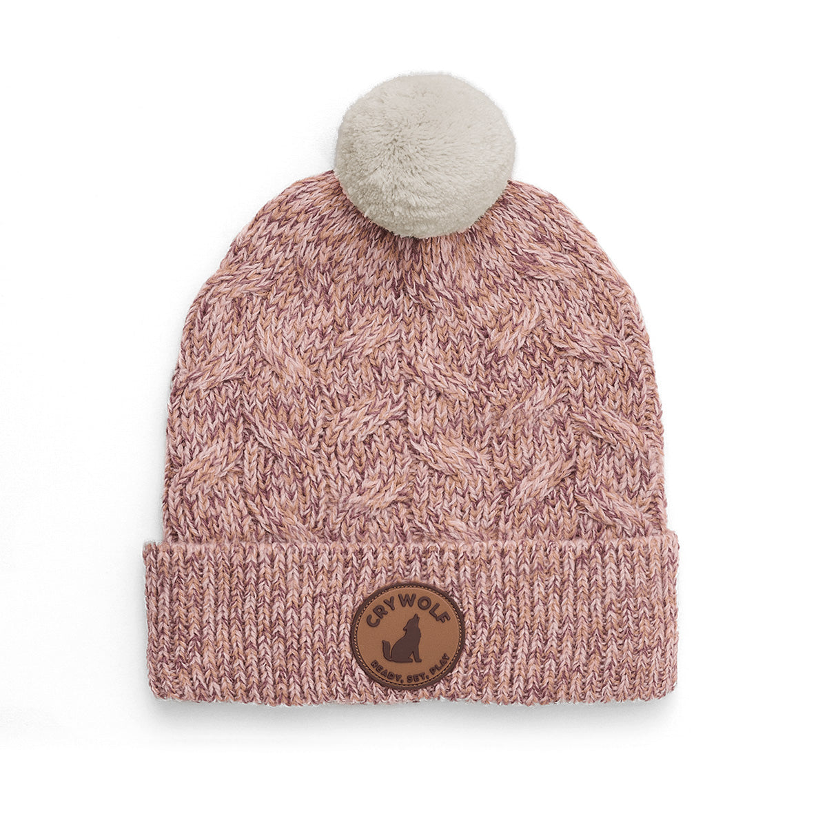 Pom Pom Beanie (Mauve Speckle)