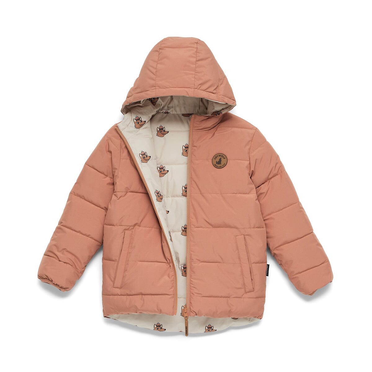 Reversible Eco Puffer (Terracotta Wolf)