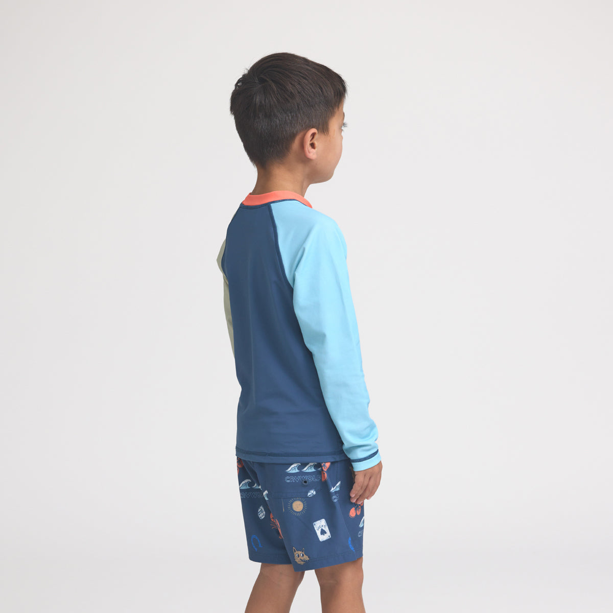 Long Sleeve Rash Vest (Ocean Colourblock)