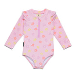 Baby Long Sleeve Swimsuit (Hibiscus Bloom)