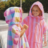 Hooded Towel (Flamingo Stripe)