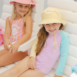 Long Sleeve Swimsuit (Poolside Colourblock)