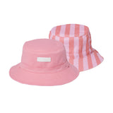 Reversible Bucket Hat (Flamingo Stripe)