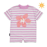 Sun Smart Romper (Hibiscus Stripe)