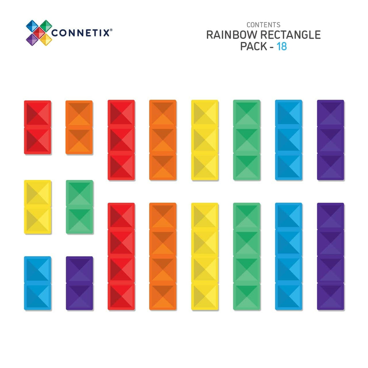Rainbow Rectangle Pack 18 Piece