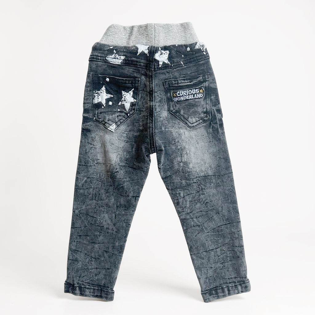 Distressed Star Jeans (Black)