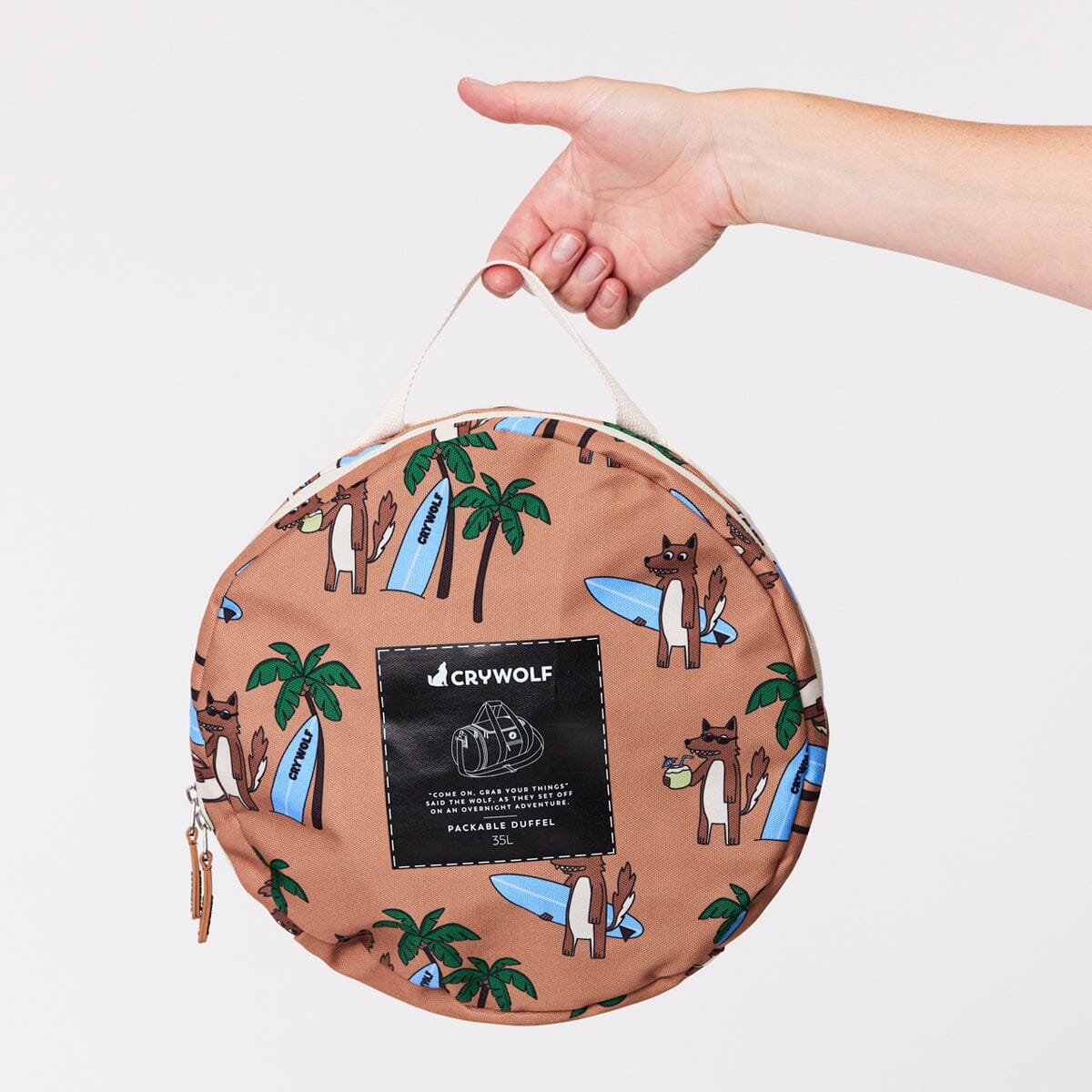 PACKABLE DUFFEL - Surfin Mr Wolf